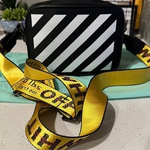 Off-White Black and White Striped Crossbody/Shoulder Bag